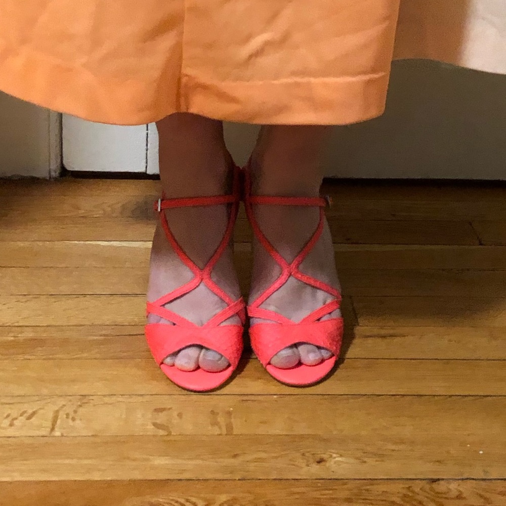 Karen Millen hot pink strappy shoes